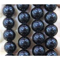 black jade bead, round, stabile, approx 10mm dia, 38pcs per st