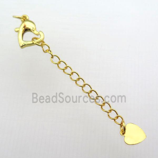 copper necklace extender, gold plated