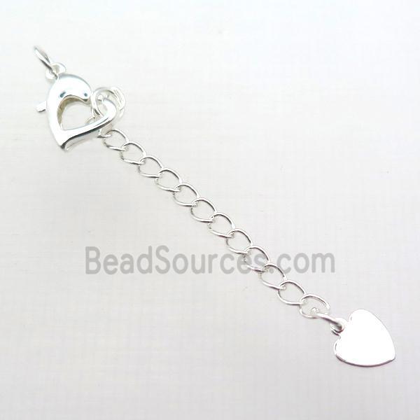 copper necklace extender, platinum plated