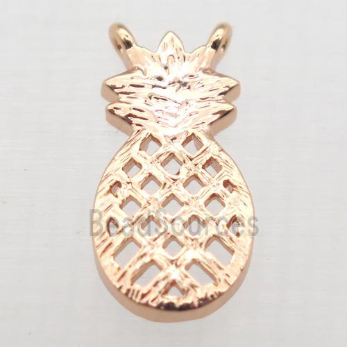 copper pineapple pendant, rose gold