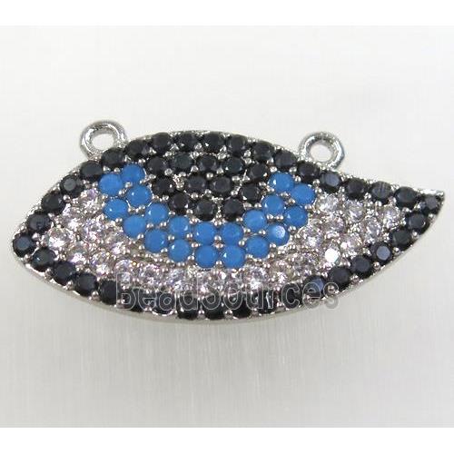 copper pendant paved zircon, eye, platinum plated