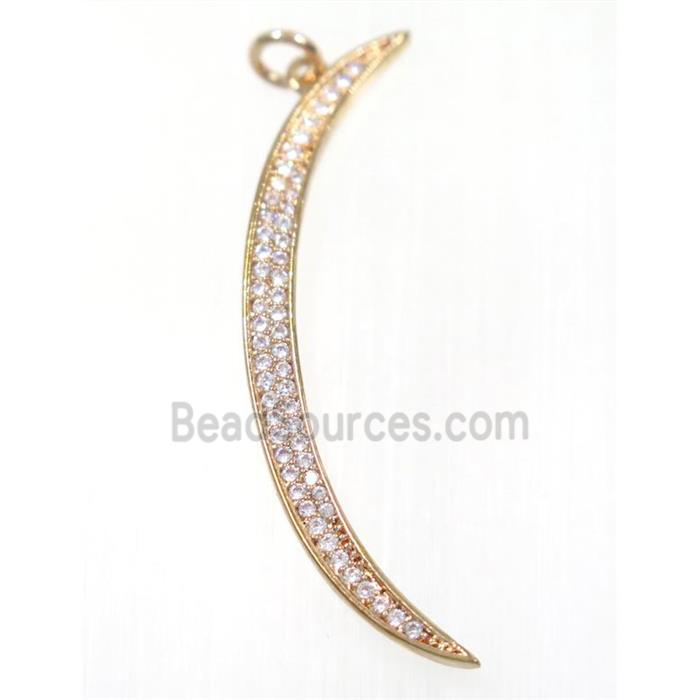 copper Moon pendant paved zircon, rose gold