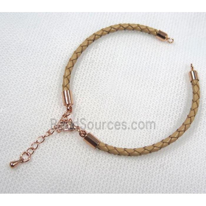 PU leather bracelet with resized chain