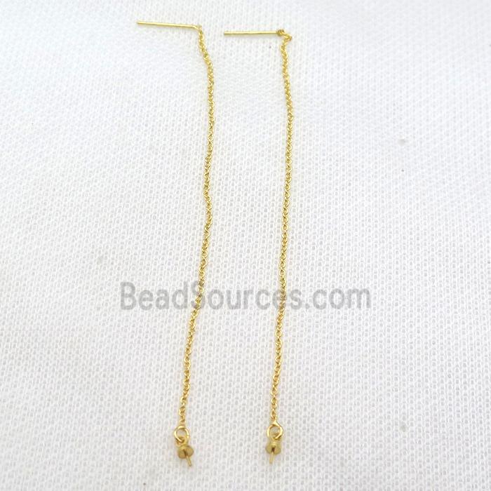 copper Stud Earrings wire, gold plated