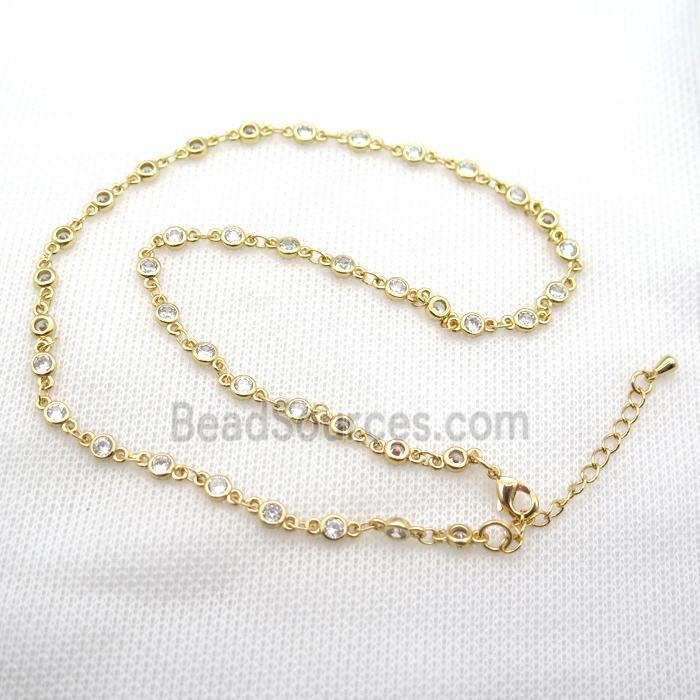 copper necklace Chain, gold plated