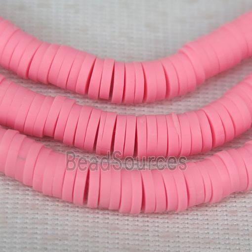 pink Fimo Polymer Clay heishi beads