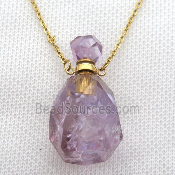 purple Amethyst perfume bottle Necklace