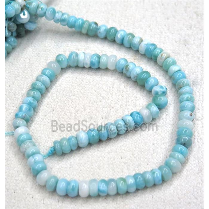natural Larimar beads, rondelle, blue, AAA-grade