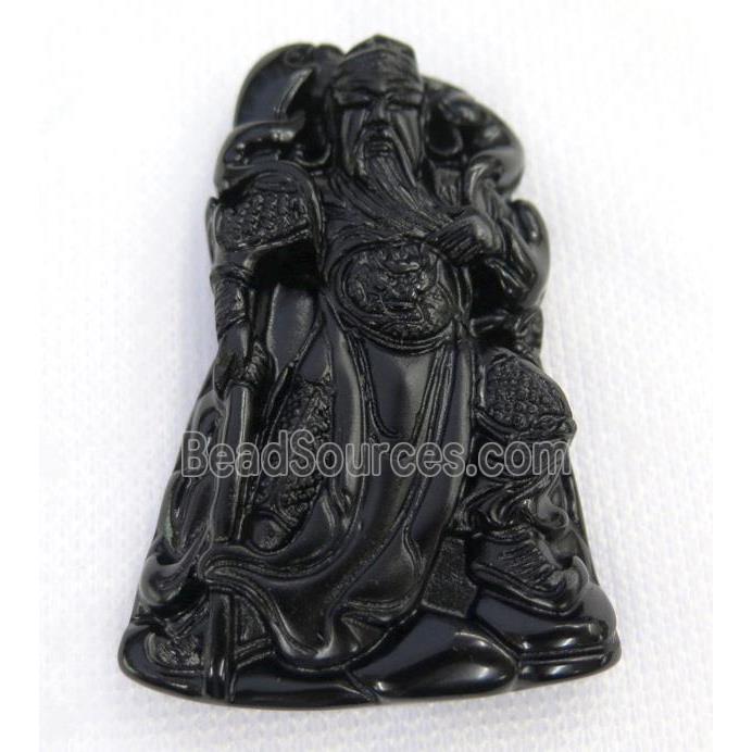 black Obsidian buddha pendant