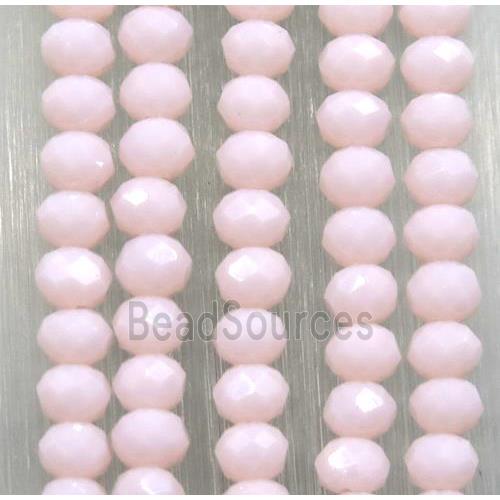 pink chinese crystal glass beads, faceted rondelle