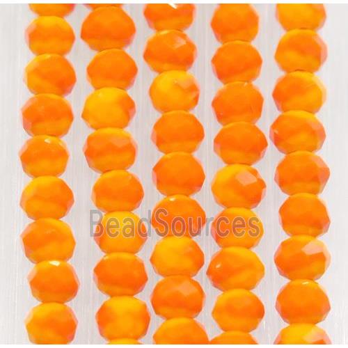 orange chinese crystal glass beads, faceted rondelle
