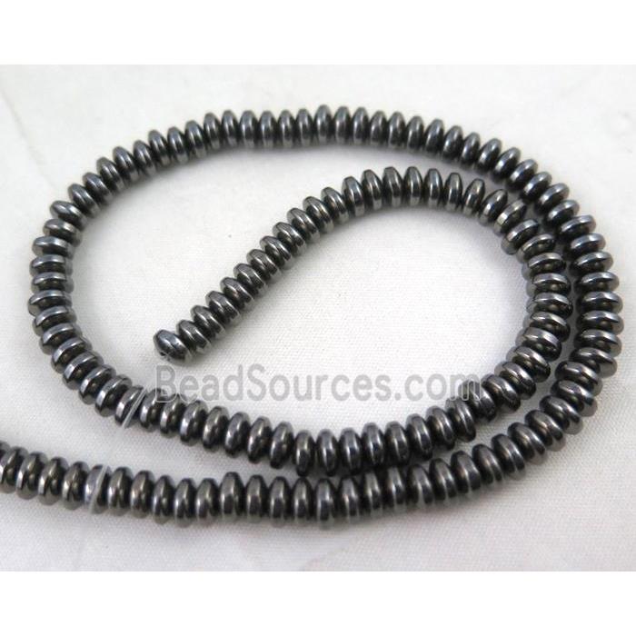 black hematite heishi disc beads