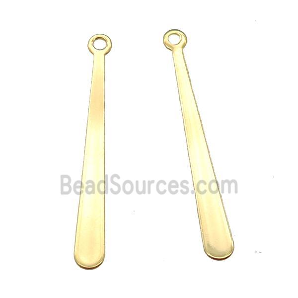 stainless steel stick pendant, gold plated