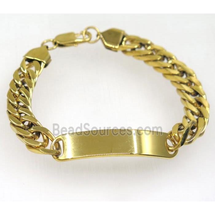 Stainless Steel Bracelet, gold plated