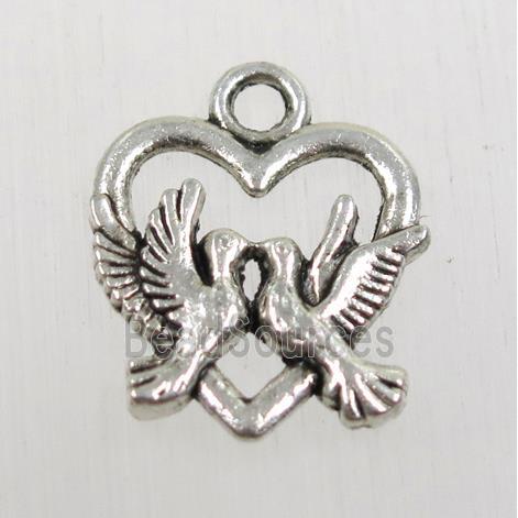 tibetan silver birds pendant, non-nickel