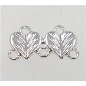 tibetan silver leaf pendant, non-nickel, silver plated, approx 9x20mm