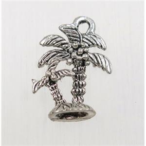 tibetan silver coconut tree pendant, non-nickel, approx 13x17mm