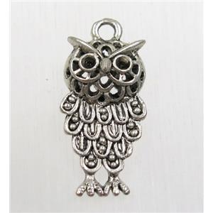 tibetan silver owl pendant, non-nickel, approx 11.5x21mm