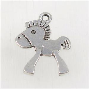 tibetan silver horse pendant, non-nickel, approx 16x17.5mm