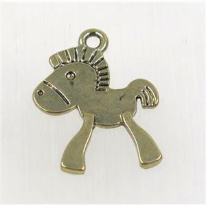 tibetan silver horse pendant, non-nickel, bronze, approx 16x17.5mm
