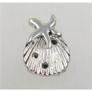 tibetan silver pendant, non-nickel, approx 14x19mm