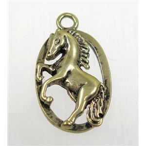 tibetan silver horse pendant, non-nickel, bronze, approx 16x23mm