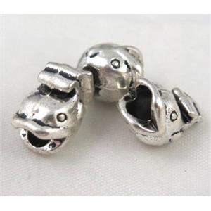 bead, tibetan silver Non-Nickel, approx 10-14mm, 5mm hole