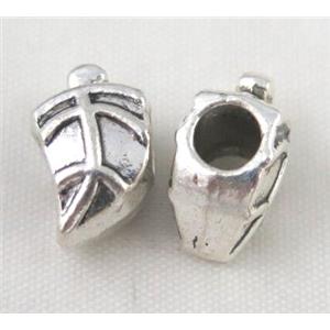 bead, tibetan silver Non-Nickel, approx 10-14mm, 5mm hole