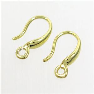 copper earring hook, color keeping, gold plated, approx 7-13mm