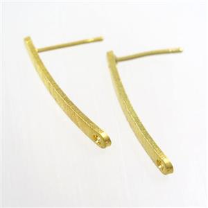 copper earring studs with loop, gold plated, approx 2-23mm