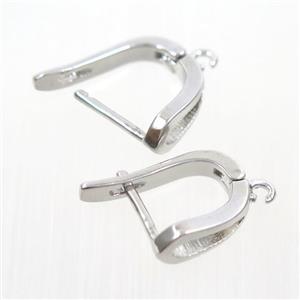 copper earring with loop, platinum plated, approx 12-20mm