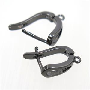 copper earring with loop, black plated, approx 12-20mm