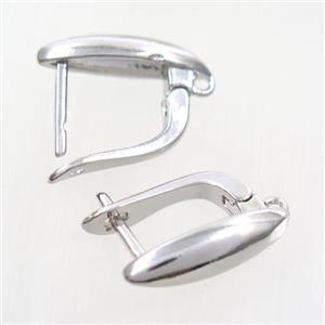 copper earring with loop, platinum plated, approx 12-18mm