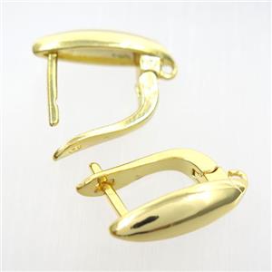 copper earring with loop, gold plated, approx 12-18mm