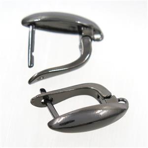 copper earring with loop, black plated, approx 12-18mm