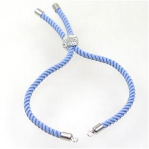 blue nylon cord bracelet chain, approx 3mm thickness
