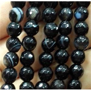 agate bead, faceted round, approx 6mm dia, 62pcs per st