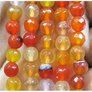 agate bead, faceted round, approx 6mm dia, 62pcs per st