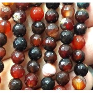 agate bead, faceted round, approx 6mm dia, 62pcs per st