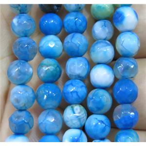 Agate bead, faceted round, approx 6mm dia