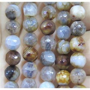 Agate bead, faceted round, approx 6mm dia