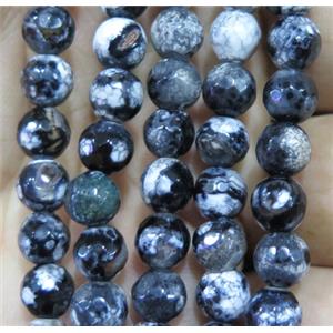 Agate bead, faceted round, approx 6mm dia