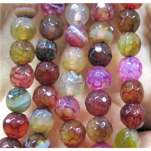 Agate bead, faceted round, approx 6mm dia