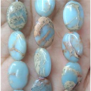 snakeskin jasper beads, oval, approx 10x14mm, 15.5 inches length