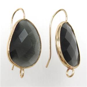 deepcoffee glass crystal earring with loop, gold plated, approx 15-20mm