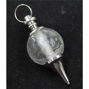 Clear Quartz Globe pendant, round, approx 20mm dia