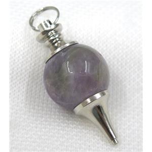Amethyst Globe pendant, round, purple, approx 20mm dia