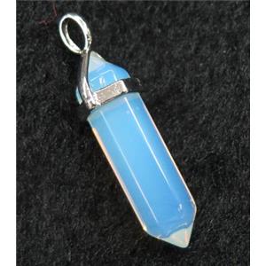 white opalite bullet pendant, approx 10-30mm