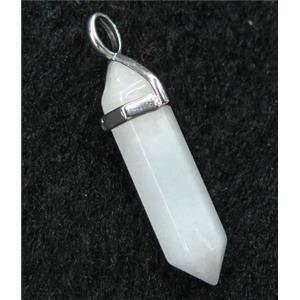 white jade bullet pendant, approx 10-30mm