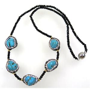 turquoise bead necklace, approx 10-16mm, 42cm length